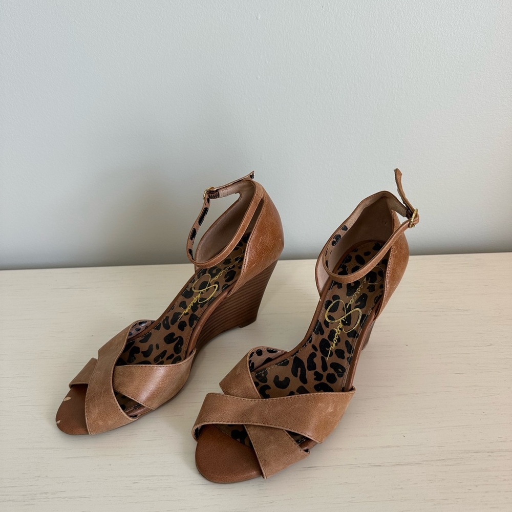 Jessica Simpson Brown Wedge Sandals